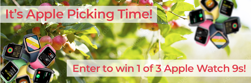 Win one of three Apple Watch Series 9s with our Apple Picking Time contest
